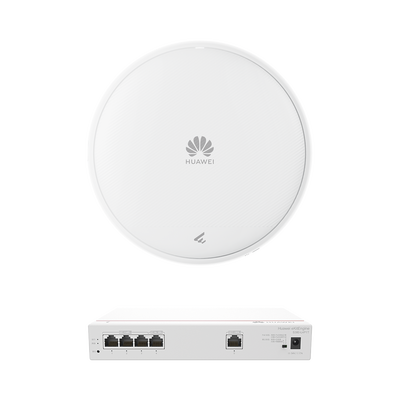 Kit de Router Multi-Servicio / 1 puerto 10/100/1000 Mbps(WAN) / 4 puertos 10/100/1000 Mbps(LAN) PoE / 50W + Punto de Acceso Wi-Fi 7 / 3.57 Gbps / MU-MIMO 2x2 (2.4GH y 5GHz) / Smart Antenna más cobertu