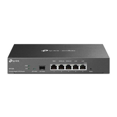 Router Omada VPN / SDN Multi-WAN Gigabit / 1 Puerto WAN SFP Gigabit / 1 Puerto WAN RJ45 Gigabit / 2 Puertos LAN RJ45 Gigabit / 2 Puertos Configurables LAN/WAN / 150,000 Sesiones Concurrentes / Adminis