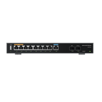 Router Gigabit VPN / Balanceador de cargas / 60,000 sesiones NAT /  9 puertos 10/100/1000 Mbps + 2 puertos SFP (WAN/LAN) / 1 puerto entrada PoE(af/at) / 2 puertos salida PoE (af/at) / Compatible con G