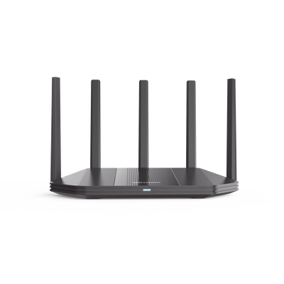 Router Inalámbrico / Wifi 6 / Hasta 3000 Mbps / Doble Banda AC (2.4 GHz y 5 GHz) / 4 Puertos 1000 Mbps /  5 Antenas Omnidireccional / Interior / Beamforming Optimizado /  Administración Gratuita desde