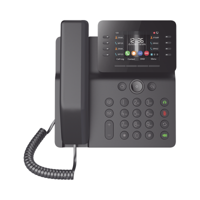 Teléfono IP Empresarial Esencial WiFi / Bluetooth, 12 líneas SIP, pantalla a color 3.5&quot;, PoE, puertos Gigabit, conferencia local de 6 vías.