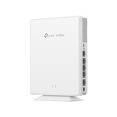 Punto de Acceso GPON Omada / WiFi 6 AX1800 / 1 puerto GPON / 1 Puerto FXS / 4 Puertos 10/100/1000 RJ45 / Wi-Fi 6 AX1800 / Mesh Omada / Configuración por Controlador o Stand-Alone / Para Montaje en Esc