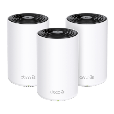 Router Inalámbrico MESH Interior para Hogar / Doble Banda Wi-Fi 6E AX5400 Mbps / 3 Puerto Gigabit WAN/LAN / 4 Antenas Internas / Administración Mediante la App Deco (iOS, Android) / Protección HomeShi