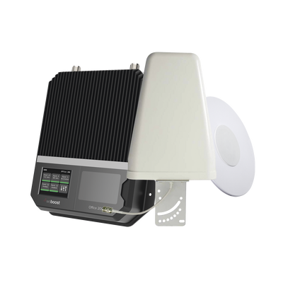 KIT Amplificador de señal celular 4G LTE, 3G y VOZ con antena direccional. Especial para cubrir áreas de hasta 4300 Metros Cuadrados por ser de grado comercial e industrial. Soporta múltiples operador