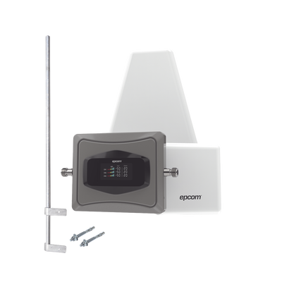 Kit Amplificador de Señal Celular 4G/ Incluye Mástil / Mejora las llamadas convencionales y VoLTE / Soporta datos de tecnologías 2G, 3G y 4G de TELCEL, AT&amp;T y MOVISTAR / Cubre hasta 600 m2.