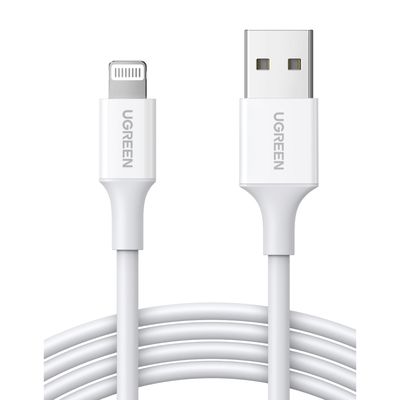 Cable USB-A a Lightning | 1 Metro | Certificado MFi | Carga Rápida 5V/2.4 A| 480 Mbps | PD | Conector C89 | Adecuado para iPhone, iPad y iPod | Protección Integrada | Caja de ABS | Cubierta de TPE | C