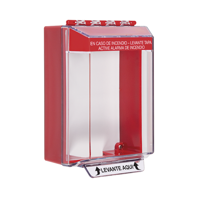 Cubierta Universal De Montaje Superficial, Con Espaciador 1.46&quot;, Serie Universal Stopper® Texto De Incendio En Español 