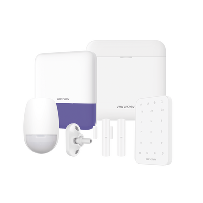 (AX PRO) KIT de Alarma AX PRO / Incluye: 1 Hub con bateria de respaldo / 1 Sensores PIR / 1 Montaje Universal para PIR / 2 Contactos Magnéticos / 1 Teclado / 1 Sirena Inalambrica Exterior / WiFi / Com