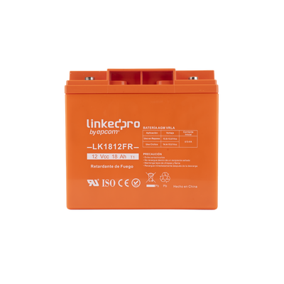 Batería 12 V / 18 Ah / UL / Tecnología AGM / Vida útil promedio de 5 años / Retardante a la Flama / Para uso en equipo electrónico, Alarmas de Intrusión / Incendio/ Control de acceso / Video Vigilanci