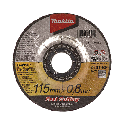 Disco 4 1/2&quot;/ Inox y Acero  / Corte Rápido 