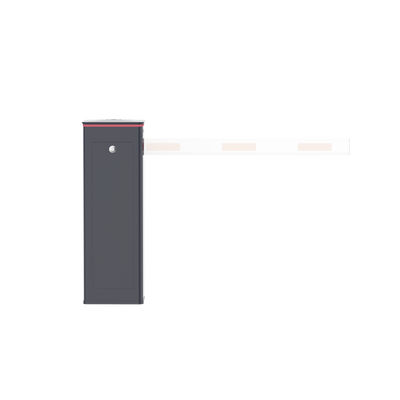 Barrera Vehicular Izquierda / Soporta Brazo de Hasta 3 m / Apertura en 1.5 s / Final de Carrera Ajustable por Programación / Movimiento Fluido / Diseño Elegante Color Gris / Con Corona Semaforizada 