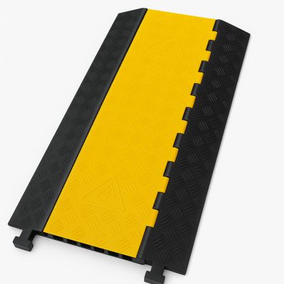 Protector de Cable de 3 Canales / Base de Goma y Tapa de Plástico / Tamaño del Canal 56x55MM / Capacidad de Carga 6.1 Toneladas / Longitud 90 cm / Ancho del Contorno 50 cm / Altura 7.5 cm / Color Amar