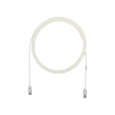Cable de Parcheo TX6, UTP Cat6, Diámetro Reducido (28AWG), Color Blanco Mate, 10ft 