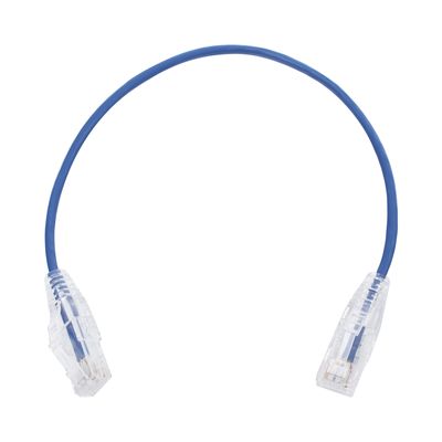Cable de Parcheo Slim UTP Cat6 - 30 cm Azul Diámetro Reducido (28 AWG)