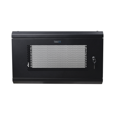 Gabinete de Pared de 6U con Puerta Perforada, 455 mm de Profundidad Total, Rack de 19&#39;&#39;, Acero Reforzado Color Negro