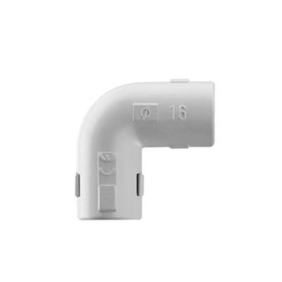 Unión en &quot;L&quot; (Codo) para tubería rígida, recomendado para cable eléctrico, PVC Auto-extinguible, de 16 mm