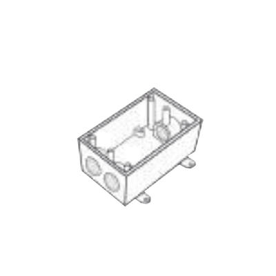 Caja Condulet FS de 3/4&quot; ( 19.05 mm ) con tres bocas a prueba de intemperie.