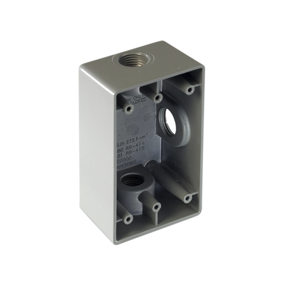 Caja Condulet FS de 1/2&quot; ( 12.7 mm) con tres bocas a prueba de intemperie.