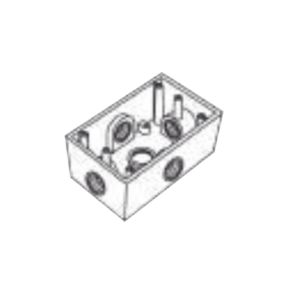 Caja Condulet FS de 1&quot; (25.4 mm) con cinco bocas a prueba de intemperie.