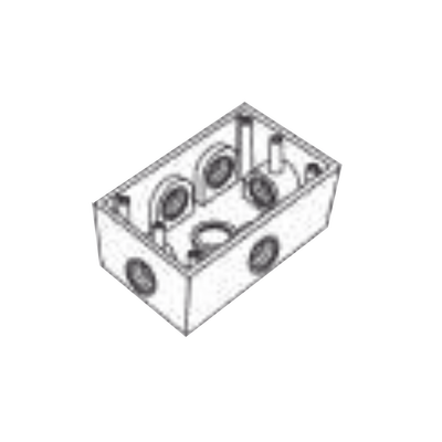 Caja Condulet FS de 3/4&quot; (19.05 mm ) con seis bocas a prueba de intemperie.