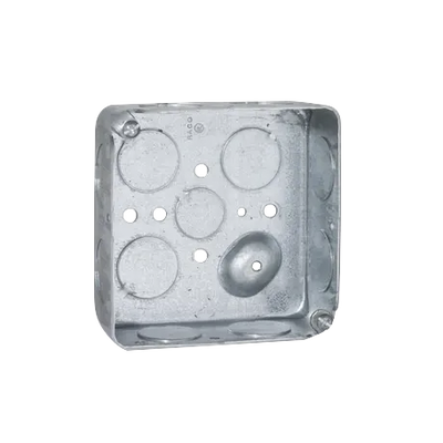 Caja Cuadrada 4 x 4&quot;/Profundidad  1- 1/2&quot;/ 11 Entradas de 3/4&quot; y 1 de 1/2&quot;.