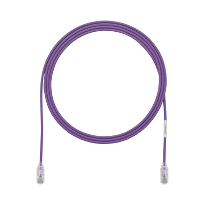 Cable de Parcheo TX6, UTP Cat6, Diámetro Reducido (28AWG), Color Violeta, 15ft 