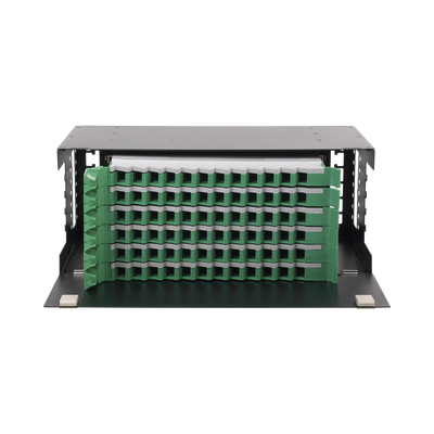 Distribuidor de Fibra Óptica con bandejas deslizables, vacío, 19in, acepta 72 adaptadores &quot;LC Duplex&quot; o &quot;LC Simplex&quot; o 72 &quot;SC&quot; Simplex, 4U