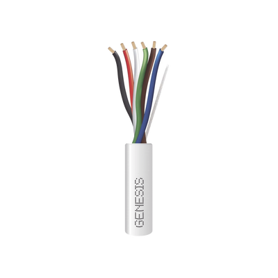 Carrete de 305 Metros / Cable de Cobre / 6 x 18 AWG  / Plenum / Para Interior / Color Blanco / Para Aplicaciones de Alarmas de Intrusión/Control de Acceso/ Automatización / Interfonos y Tv Porteros