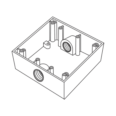 Caja Cuadra de 3/4&quot; a Prueba de  Intemperie/ Cuenta con 2 salidas.
