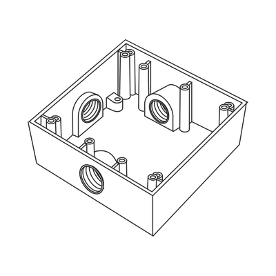 Caja Cuadrada de 3/4&quot; (19.05 mm) a Prueba de Intemperie/ Cuenta con 3 bocas.
