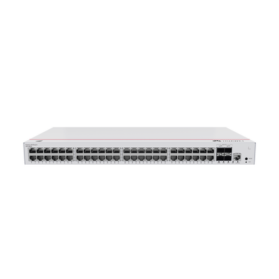 Switch de Distribución/Core Gigabit Administrable PoE Capa 3 / 48 puertos 10/100/1000 Mbps (PoE) / 4 Puertos 10GE SFP+ Uplink / ERPS / Rutas Estáticas / iStack / PoE Perpetuo / 380W / Administración N
