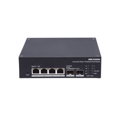 Switch Industrial con UPS / Administrable Gigabit / 3 Puertos Gigabit PoE+ (30 W) + 1 Puertos Gigabit PoE++ (90 W) / 2 Puertos SFP / 120 W Total / 48 a 57 VCD / Ideal para Proyectos / 300 Metros de Di