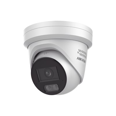 [ PROTECCIÓN ACTIVA ] Turret IP 4 Megapixel / Lente 2.8 mm / 40 mts IR / Exterior IP67 / Micrófono y Bocina Integrado (Audio de Dos Vías) / DARKFIGHTER / PoE / Luz Estroboscopica / ONVIF / Micro SD / 