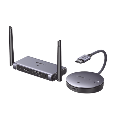 Transmisor y Receptor Inalámbrico HDMI | 50m | Salida HDMI y VGA (Simultanea) | Audio 3.5mm | Efecto 3D | Luz Indicadora LED | Clic and Go | Señal Estable | Amplia Compatibilidad | Conecta con un Clic