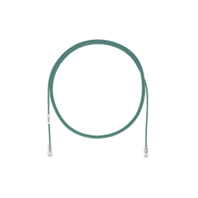 Cable de Parcheo TX6, UTP Cat6, Diámetro Reducido (28AWG), Color Verde, 10ft 
