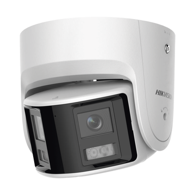 [FlexVu] [PROTECCIÓN ACTIVA] Turret IP 4 Megapixel / 2 Lentes de 2.8 mm (Imagen Panorámica 180°) / 30 mts IR / Exterior IP67 / Luz Intermitente y Alerta de Audio / Audio Bidireccional / ACUSENSE / WDR