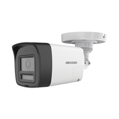 [Audio Bidireccional + Sirena &amp; Estrobo + Dual Light + ColorVu] Bala TURBOHD 4K (8 Megapixel) / Lente 2.8 mm / 30 mts IR EXIR + 20 mts Luz Blanca / Micrófono y Bocina Integrado / Exterior IP67 / Metal