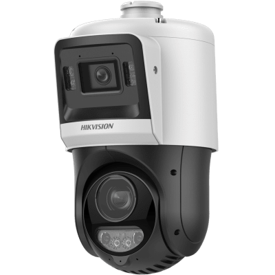 [TandemVu] Domo PTZ IP 4 Megapixel con Cámara Fija 4 Megapixel / 25X Zoom / 100 mts IR + 30 mts Luz Blanca / IP67 / ACUSENSE / PoE+ / 2 Micrófonos Integrados y Bocina / Alerta Audible y Luz Estrobosco