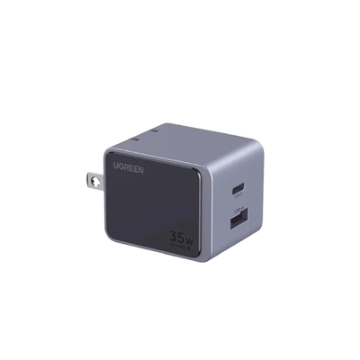 Cargador de 35W serie Nexode S | 2 Puertos de Carga Rápida | 1 USB-C | 1 USB-A | Tecnología GaN II | PD3.0 | QC4.0 | FCP/SCP/AFC/PPS/PPS2.0 | Tecnología de Protección Térmica | Optimiza la Carga | Car
