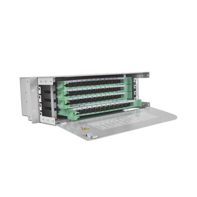 Distribuidor de Fibra Óptica para 48 empalmes, con 48 acopladores SC/APC y 48 pigtails, 19&quot;, 3 UR