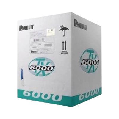 Caja blanca de lado de bobina de Cable UTP 305 m. de Cobre, TX6000™ PanNet, Reelex, Blanco, Categoría 6 Mejorado (23 AWG), PV