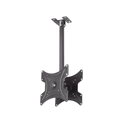 Montaje de Techo Universal Doble  para Monitores de 17 a  42" | Soporta hasta 22 KG x monitor/ VESA 75X75, 100X100, 200X200 / Acero / Montaje Telescopico de 50 cm hasta 80cm