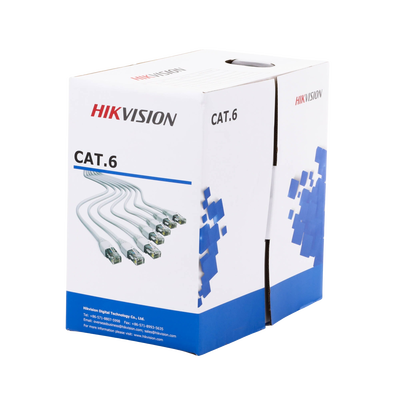 Bobina de Cable de 305 m (1000 ft) Cat 6 / 100% Cobre / Color Blanco / Uso en Interior / PVC