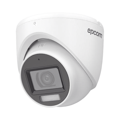 [Dual Light + ColorVu] Turret TURBOHD 3K (5 Megapixel) / Lente 2.8 mm / 30 mts IR + 20 mts Luz Blanca / Gran Angular 104.9° / Exterior IP67 / Micrófono Integrado / dWDR / 4 Tecnologías / Metal