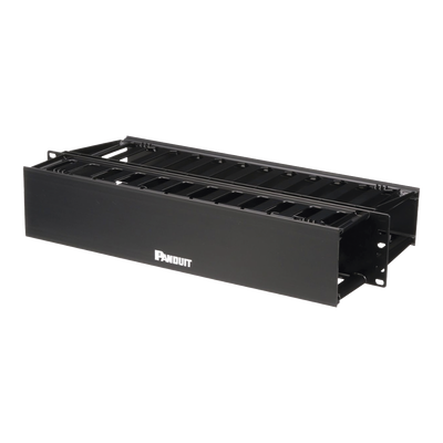 Acercamiento de un Organizador de Cables Horizontal PatchLink, Doble (Frontal y Posterior), Para Rack de 19in, 2UR