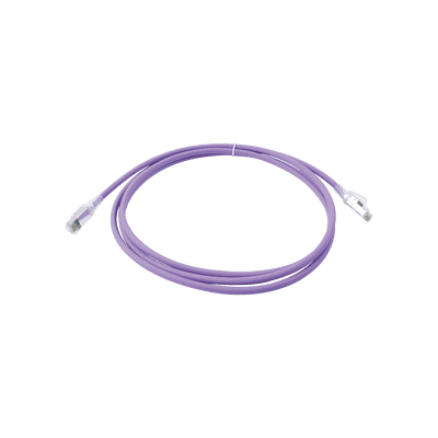 Patch Cord Z-MAX Cat6A S/FTP, CM/LS0H, 7ft, Color Violeta, Versión Bulk