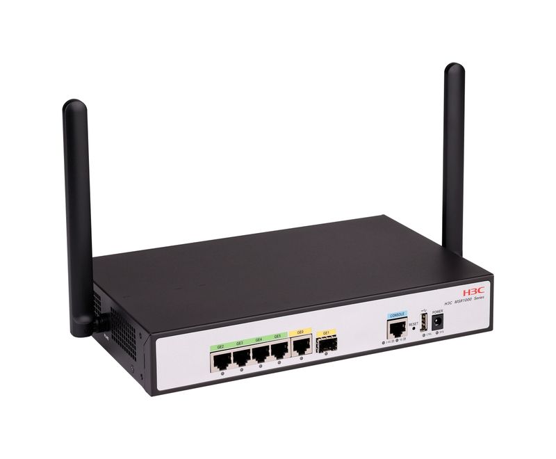 H3C MSR1104S-W-CAT6 Router (1GE+1SFP WAN, 4GE LAN/WAN, Dual-Radio Wi-Fi 6, 4G LTE CAT6), Global Version