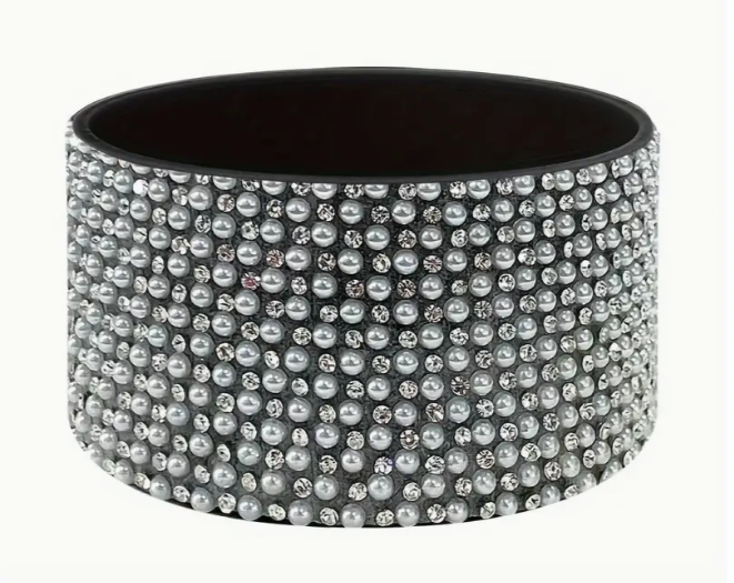 Pearl &amp; Rhinestone Black Boot