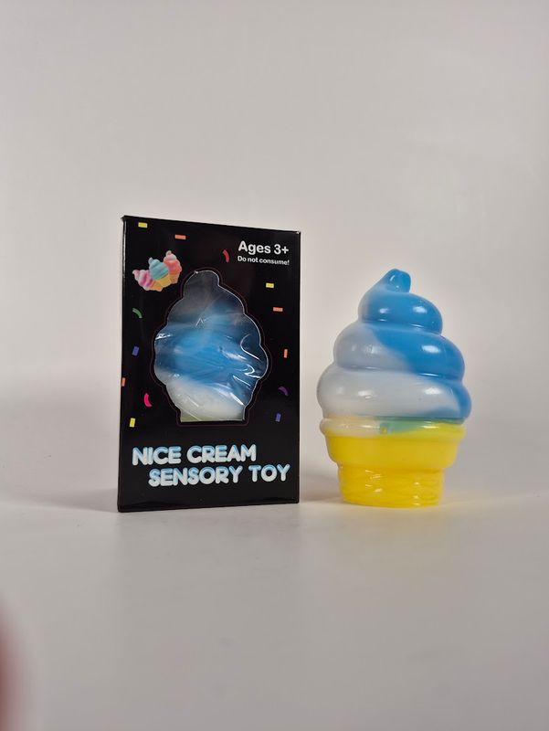 Fun Fidget Popsicle and Ice Cream Shaped Squishy Toy Duo Bundle