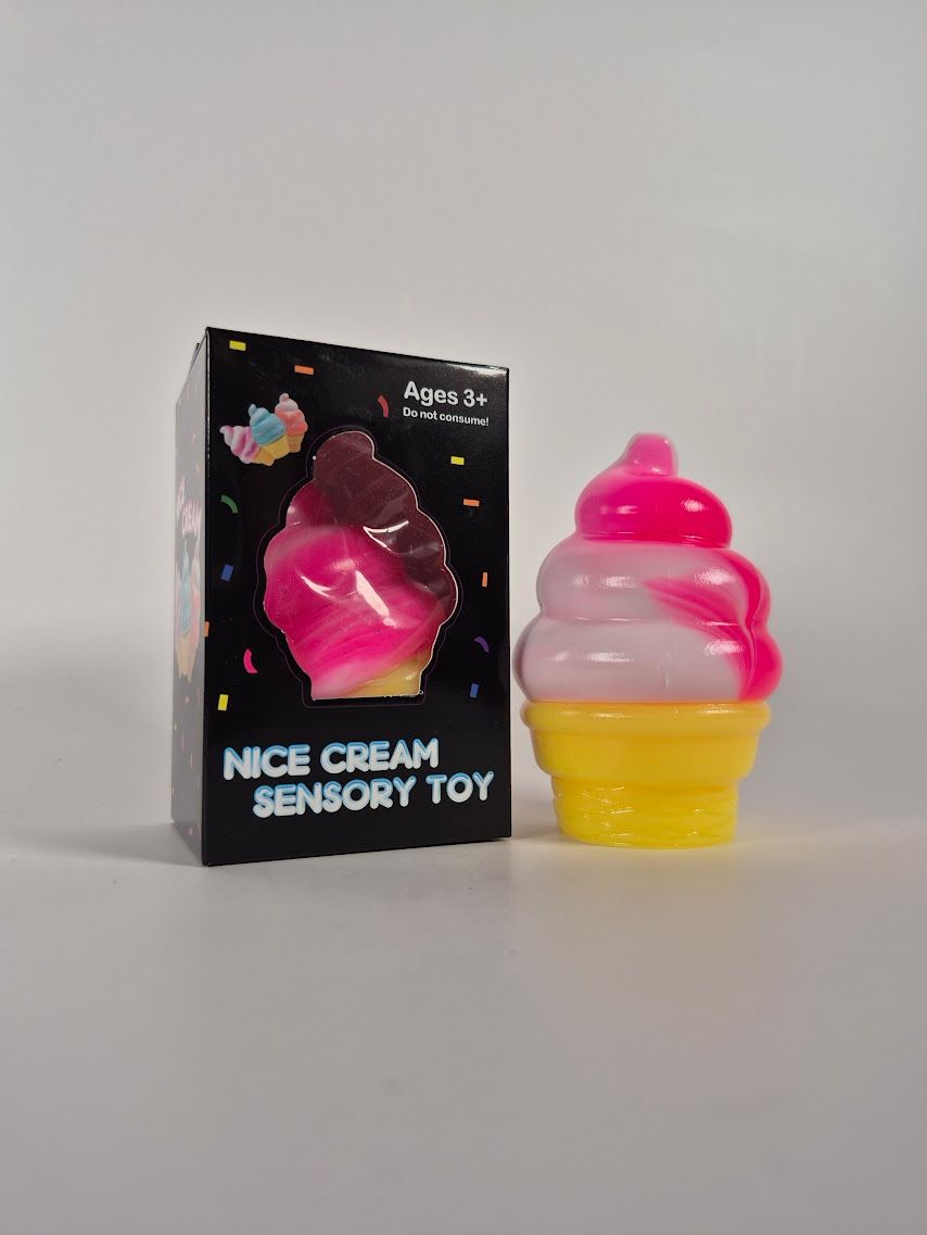 Fun Fidget Popsicle and Ice Cream Shaped Squishy Toy Duo Bundle